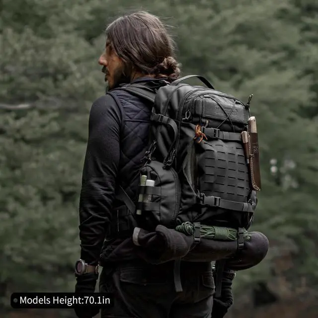 Alt view image 7 of 7 - 35L Molle Tactical Military Backpack for MenCordura Backpack for Hiking,Camping,Survival