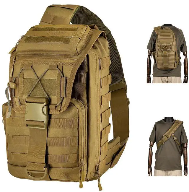 Main image of Large Tactical Sling Bag for Men,Tactical Bag with Bottle Holder, Cross Body Chest Pack Shoulder EDC Bag For Camping Hiking Trekking Daypack