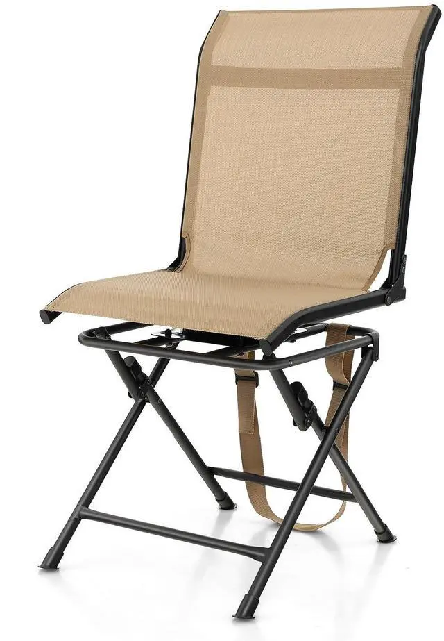 Main image of Moccha 360-degree Swivel Blind Chair, Foldable Hunting Chair w/Mesh Back & Non-Slipping Pads, Multi-Position X Steel Frame Portable Outdoor Chairs for Camping, Hunting, Fishing, Brown