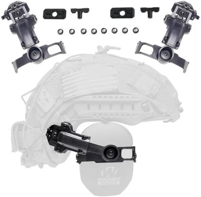 Main image of Tigrett ARC Rail Adapter - Attach Walker's Razor Thin and Howard Leight Impact Sport Earmuffs to Your Helmet Using an Arc Rail, Choose FDE, Black, or Green