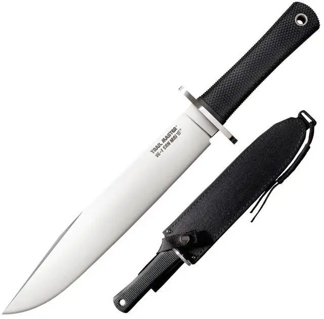 Main image of Trail Master 9.5" VG1 San Mai III Clip-Point Blade 5.125" Kray-Ex Handle Tactical Fixed Blade Knife w/Secure-Ex Sheath