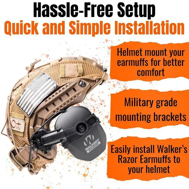 Alt view image 4 of 6 - Tigrett ARC Rail Adapter - Attach Walker's Razor Thin and Howard Leight Impact Sport Earmuffs to Your Helmet Using an Arc Rail, Choose FDE, Black, or Green