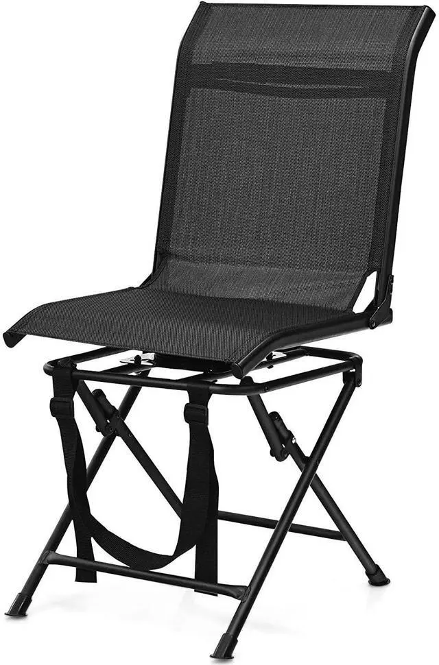 Main image of Moccha 360-degree Swivel Blind Chair, Foldable Hunting Chair w/Mesh Back & Non-Slipping Pads, Multi-Position X Steel Frame Portable Outdoor Chairs for Camping, Hunting, Fishing, Black