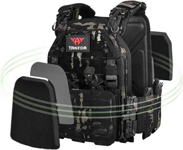 Alt view image 6 of 7 - Tactical Vest for Men Quick Release Laser-Cutting Modular Vest for Outdoor
