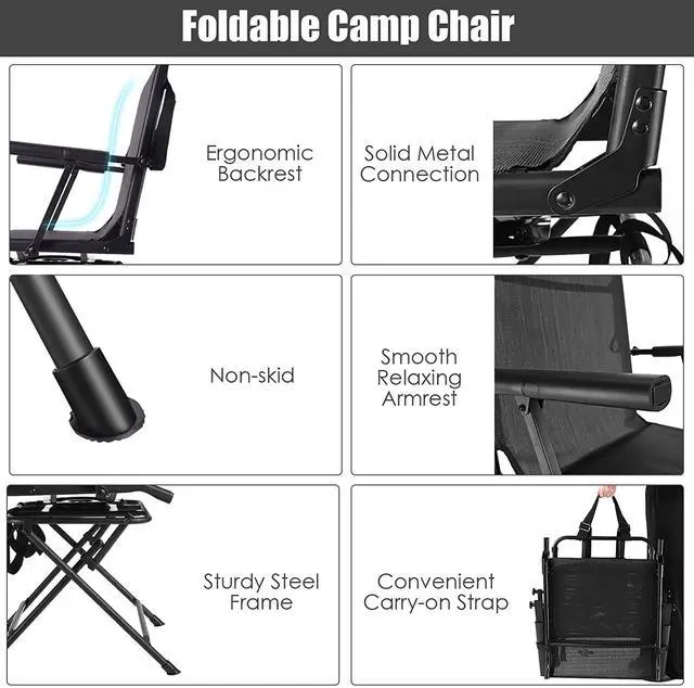 Alt view image 7 of 7 - Moccha 360-degree Swivel Blind Chair, Foldable Hunting Chair w/Mesh Back & Non-Slipping Pads, Multi-Position X Steel Frame Portable Outdoor Chairs for Camping, Hunting, Fishing, Black