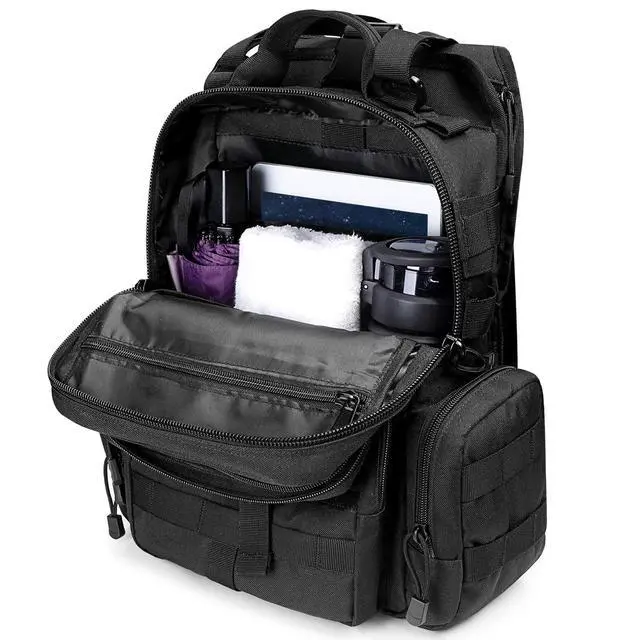 Alt view image 5 of 7 - Large Tactical EDC Sling Bag, Adjustable Holder Backpack for Men | 900D Polyester Durable & Water Resistant, Size: 12.9 * 13.8 * 5.9 Inches, Y strap Tactical storage, Outdoor, Multi Pockets