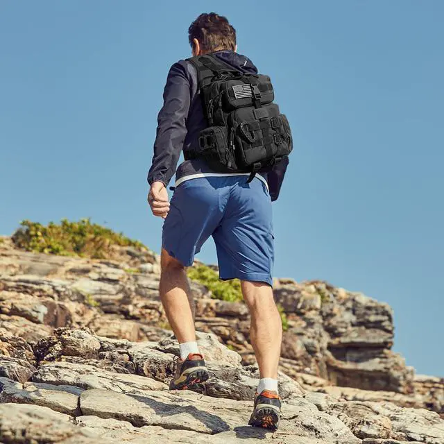 Alt view image 7 of 7 - Large Tactical EDC Sling Bag, Adjustable Holder Backpack for Men | 900D Polyester Durable & Water Resistant, Size: 12.9 * 13.8 * 5.9 Inches, Y strap Tactical storage, Outdoor, Multi Pockets