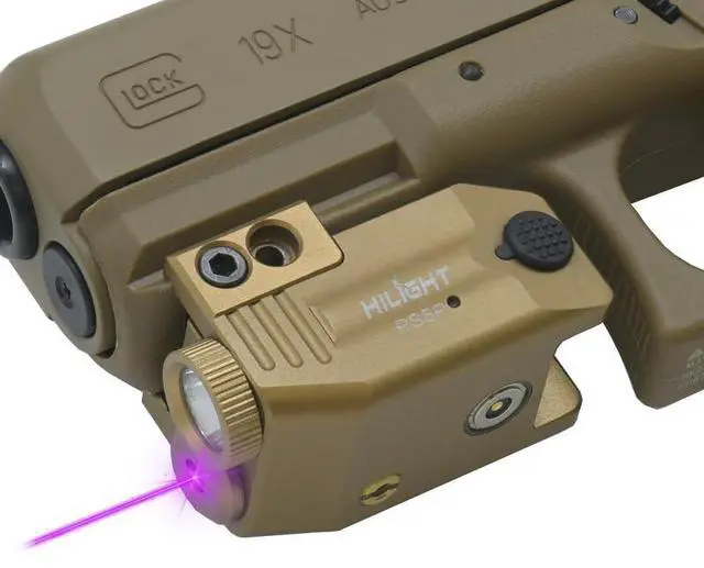 Main image of Tactical PS5P TAN - 500 Lumen Strobe Flashlight & Purple Laser with Aircraft Aluminum & Magnetic Charger, Rail Light & Laser Class IIIA, <5mW