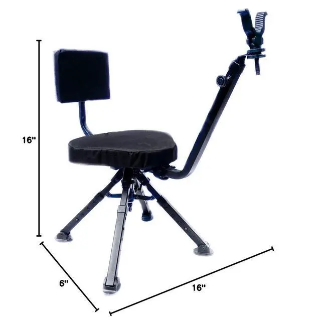 Alt view image 3 of 7 - Ultimate Comfort Hunting Chair - Lightweight, Portable, Durable with Adjustable Backrest & Quiet Gun Rest - Turkey Hunting Chair - Fits Most Stocks