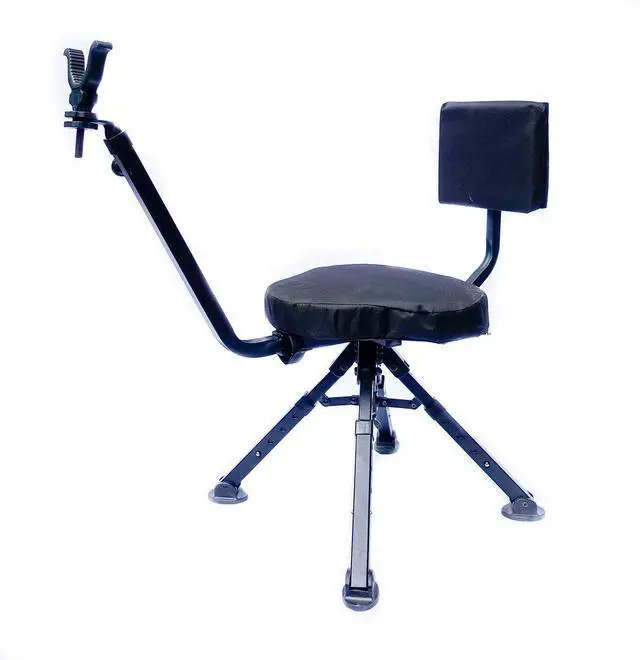 Alt view image 4 of 7 - Ultimate Comfort Hunting Chair - Lightweight, Portable, Durable with Adjustable Backrest & Quiet Gun Rest - Turkey Hunting Chair - Fits Most Stocks