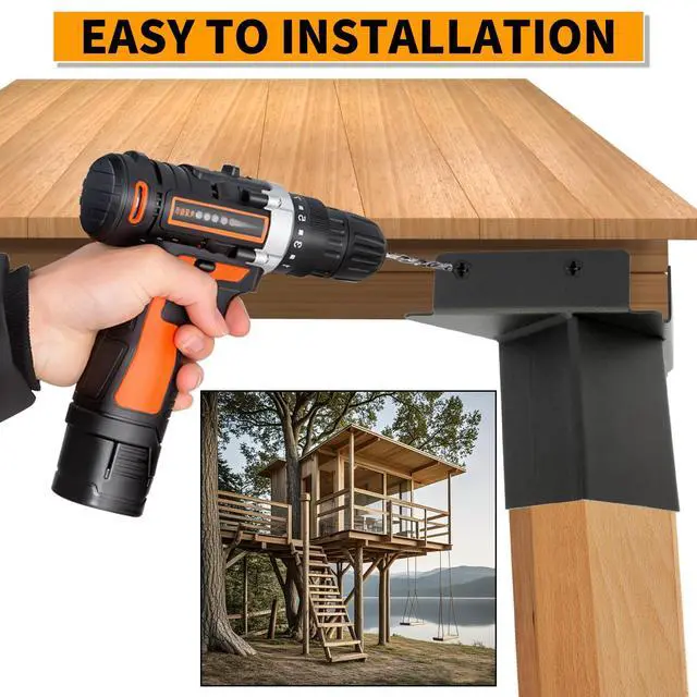 Alt view image 5 of 7 - Deer Stand Brackets 4x4 Deer Blind Brackets, 4Pcs Compound Angle | Platform Bracket for Deer Hunting, Shooting Shack, Observation Decks, Tree Houses, Swing Sets, Outdoor Platforms