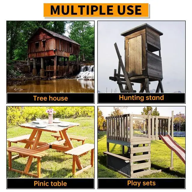 Alt view image 6 of 7 - Deer Stand Brackets 4x4 Deer Blind Brackets, 4Pcs Compound Angle | Platform Bracket for Deer Hunting, Shooting Shack, Observation Decks, Tree Houses, Swing Sets, Outdoor Platforms