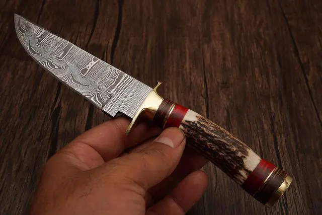 Alt view image 6 of 6 - Set of 5 Handmade Personalized Damascus Knife set for Groomsmen gifts | Groomsman Gifts for Wedding, Groomsmen Proposal Gifts