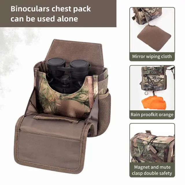 Alt view image 4 of 7 - Hunting Backpack Hunting Fanny Pack with Harness Pouch,Turkey Hunting fanny Pack, Binocular Harness houlder-Supported Waist pack for Bow Rifle