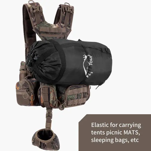 Alt view image 5 of 7 - Hunting Backpack Hunting Fanny Pack with Harness Pouch,Turkey Hunting fanny Pack, Binocular Harness houlder-Supported Waist pack for Bow Rifle