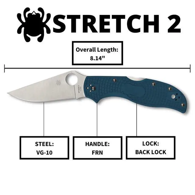 Alt view image 2 of 5 - Stretch 2 Lightweight Straight Spine Folding Pocket Knife with 3" K390 Steel Blade and FRN Handle - EDC Knife for Men and Women, Perfect for Hunting, Tactical - PlainEdge - C90FP2K390