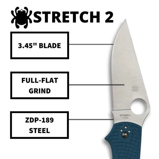 Alt view image 3 of 5 - Stretch 2 Lightweight Straight Spine Folding Pocket Knife with 3" K390 Steel Blade and FRN Handle - EDC Knife for Men and Women, Perfect for Hunting, Tactical - PlainEdge - C90FP2K390