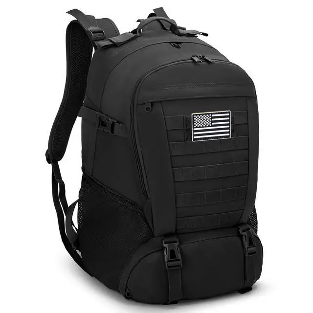 Alt view image 7 of 7 - Tactical Backpack for Men Hiking Day Pack Molle Military Rucksack Waterproof 30L EDC Bag with USA Flag Patch