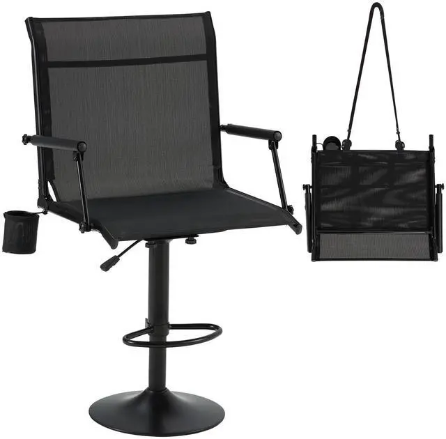Main image of 360° Silent Swivel Hunting Blind Chair with Bottle Holder, Padded Seat, Adjustable Height, Foldable Portable Outdoor Hunting & Fishing Chair