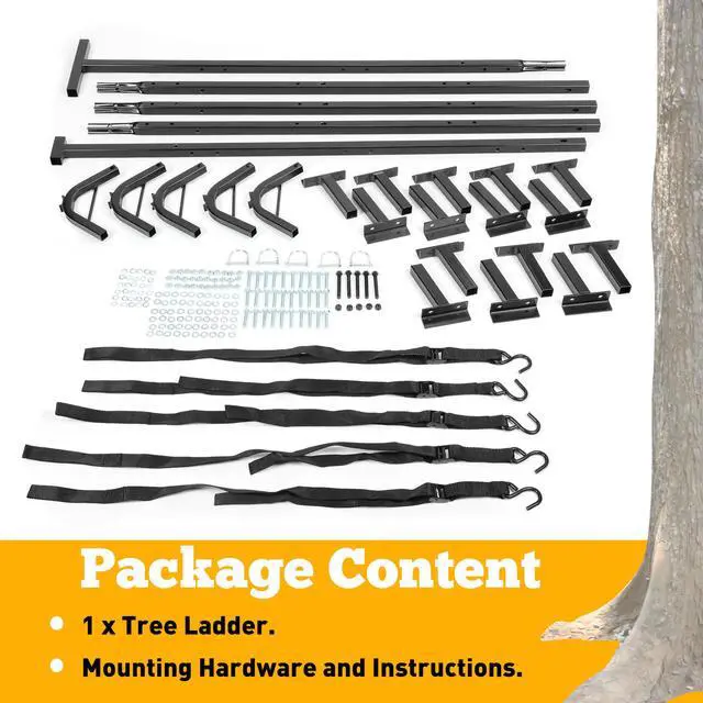 Alt view image 6 of 7 - 20 ft Climbing Sticks for Hunting, Treestand Climbing Sticks Ladder for Tree Stands & Deer Stand Double Step Steel Black