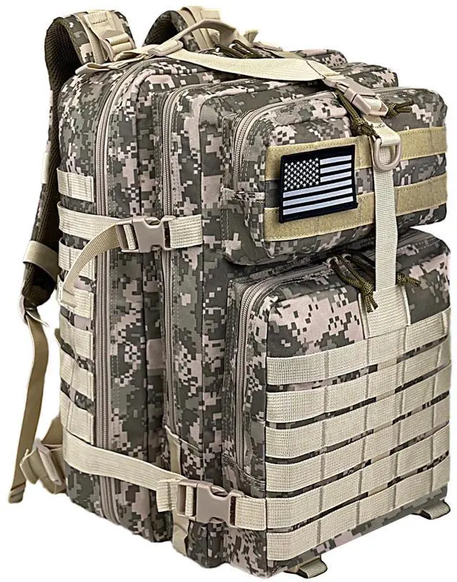 Main image of Military Tactical Backpack for Men, Large Army 3 Day Assault Pack with MOLLE Bag for Hiking Survival Gear, Range Bag (CamouflageGrey)