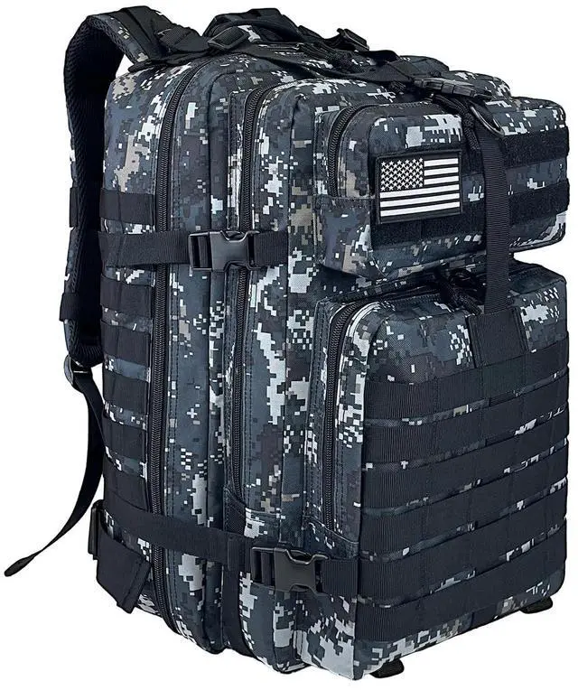Main image of Military Tactical Backpack for Men, Large Army 3 Day Assault Pack with MOLLE Bag for Hiking Survival Gear, Range Bag(02 CamouflageBlack)