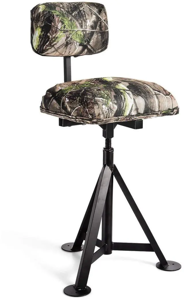 Main image of Swivel Hunting Chair, Folding 360° Rotatable Camo Hunting Seat, Adjustable Blind Stool Chair with Backrest for Hunting Camping Outdoor Activities