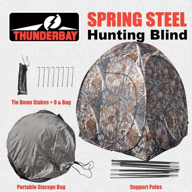 Alt view image 3 of 6 - Run & Gun Series 1-3 Pereson Pop-Up Ground Blind, Hunting Bilnd for Deer, Turkey Duck Hunting, Bow Hunting