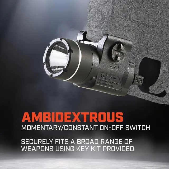 Alt view image 6 of 6 - 69220 TLR-3 170-Lumen Lightweight, Compact Weapon Mounted Tactical Light with Rail Locating Keys, Black