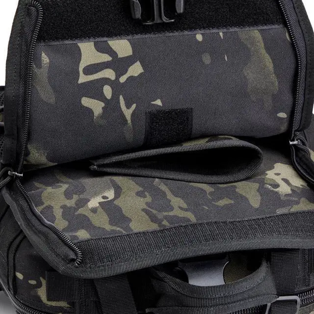 Alt view image 4 of 7 - Large Tactical EDC Sling Bag, Adjustable Holder Backpack for Men | 900D Polyester Durable & Water Resistant, Size: 12.9 * 13.8 * 5.9 Inches, Y strap Tactical storage, Outdoor, Multi Pockets
