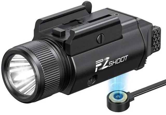 Main image of 2400 Lumens Pistol Light with Strobe Mode, High Lumen Magnetic Rechargeable Led Pistol Flashlight with Quick Install Design, Light with Adjustable Slide Rail for Picatinny GL Rail
