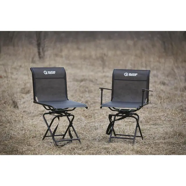 Alt view image 4 of 7 - Big Boy Hunting Blind Chair with Armrests, Portable Folding Seat for Shooting, Comfortable Spin Swivel, 500-lb. Capacity