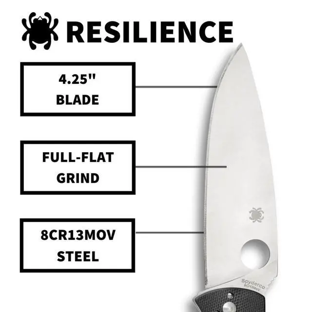 Alt view image 3 of 7 - Resilience Folding Pocket Knife, PlainEdge | 9.41" Overall Length, 4.25" 8Cr13MoV Steel Blade, G-10 Handle, LinerLock, Full-Flat Grind