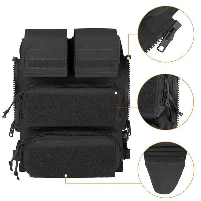 Alt view image 4 of 7 - Tactical Modular Zip On Backpack for Vest JPC2.0 CPC AVS Zipper Molle Back Panel (BK)