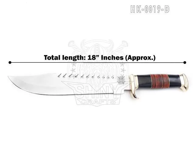 Alt view image 6 of 6 - ® -18" Crocodile Dundee Style Bowie Knife Premium Gift for Knife Collectors, Hunters, and Adventure Enthusiasts (HK-19-D)