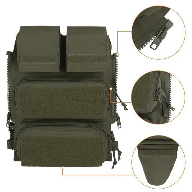 Alt view image 4 of 7 - Tactical Modular Zip On Backpack for Vest JPC2.0 CPC AVS Zipper Molle Back Panel (RG)