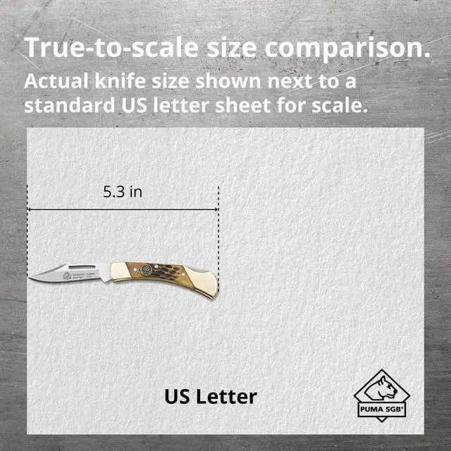 Alt view image 5 of 6 - Gentleman - Pocket Knife with Brown Jigged Bone Handle | 2.3 Clip Point Folding Blade Handmade from German 1.4116 Steel - Lockback Mechanism - Brass Bolsters - Lightweight 2 oz