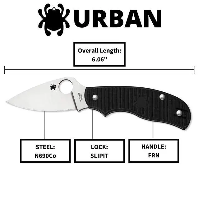 Alt view image 6 of 6 - Urban Folding Pocket Knife, PlainEdge | 5.95" Overall Length, 2.4" M398 Steel Blade, FRN Handle, SlipIt Lock, Full-Flat Grind