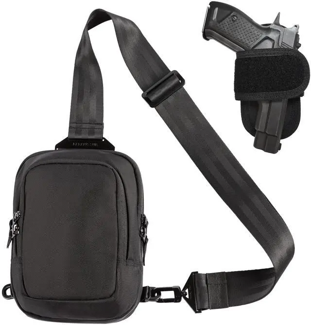 Main image of Premium Discreet Tactical CCW Sling Bag - Concealed Carry Crossbody Chest Pack EDC (Black, Small)
