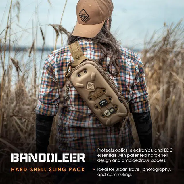 Alt view image 2 of 7 - Bandoleer - Mini Sling Bag - Compact Crossbody Shoulder Pack for Travel, EDC & Everyday Carry, Water-Resistant - Coyote
