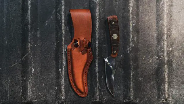Alt view image 3 of 7 - Generational USA Series Traditional Fixed and Folding Knives with 1095 HC Stainless Steel Blades, Sawcut Bone Handles, and Made in USA for Hunting, Skinning, EDC, Field Dressing, and Outdoor