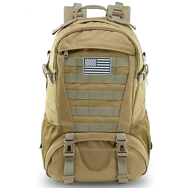 Alt view image 4 of 7 - Tactical Backpack for Men Hiking Day Pack Molle Military Rucksack Waterproof 30L EDC Bag with USA Flag Patch