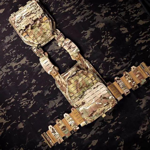Alt view image 6 of 6 - YAY YAKEDA Quick Release Tactical Laser-Cutting Vest Multicam Lightweight Vest