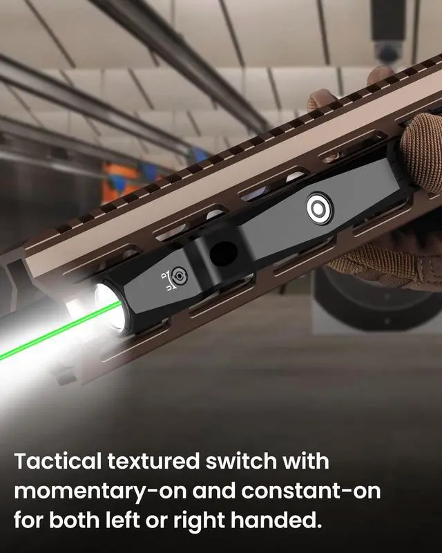 Alt view image 6 of 7 - M9L-G 1600 Lumens Light Laser Combo Compatible with M-Lok Rail Surface, Tactical Flashlight and Green Laser Sight for Rifle, Strobe Function, Magnetic Rechargeable,IIIA Class Laser Output 5mw