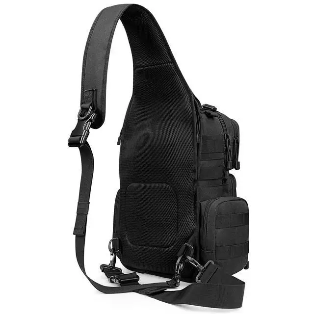 Alt view image 6 of 7 - Large Tactical EDC Sling Bag, Adjustable Holder Backpack for Men | 900D Polyester Durable & Water Resistant, Size: 12.9 * 13.8 * 5.9 Inches, Y strap Tactical storage, Outdoor, Multi Pockets
