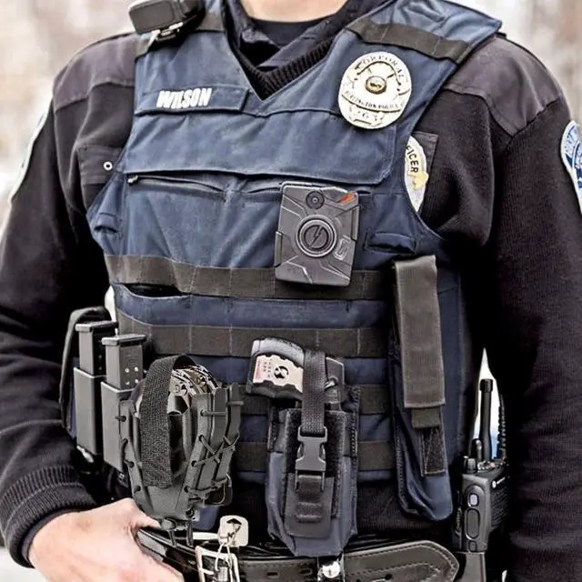 Alt view image 5 of 6 - Double Handcuff Holster, Open Top Handcuff Case, Law Enforcement Cuff Pouch for Duty Belt/MOLLE Tactical Vest