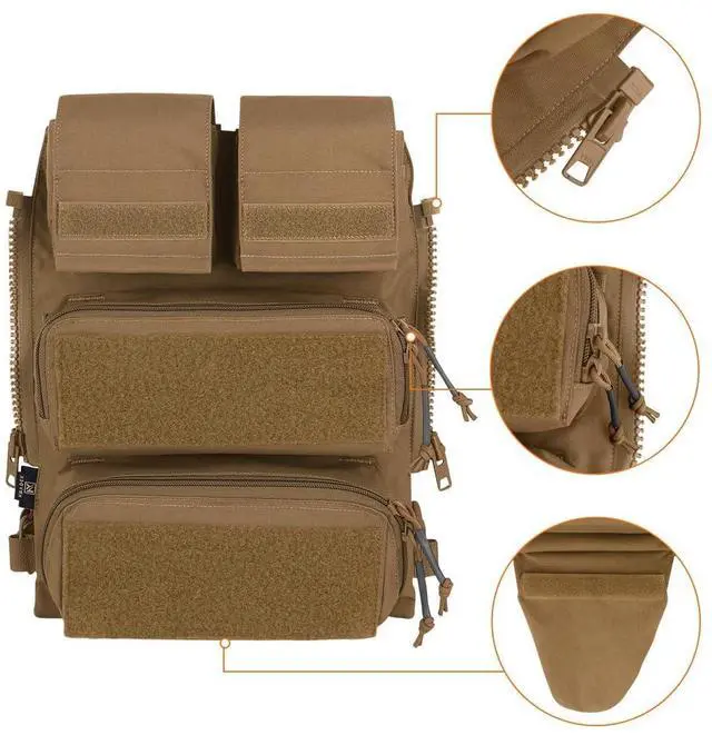 Alt view image 4 of 6 - Tactical Modular Zip On Backpack for Vest JPC2.0 CPC AVS Zipper Molle Back Panel (CB)