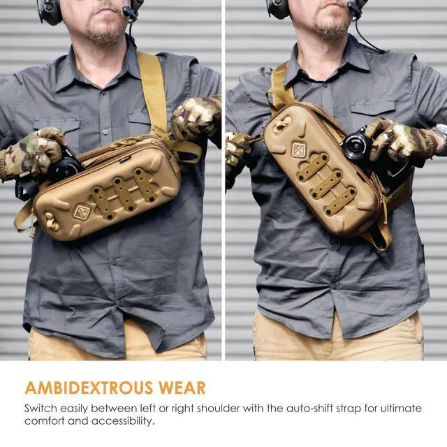 Alt view image 4 of 7 - Bandoleer - Mini Sling Bag - Compact Crossbody Shoulder Pack for Travel, EDC & Everyday Carry, Water-Resistant - Coyote