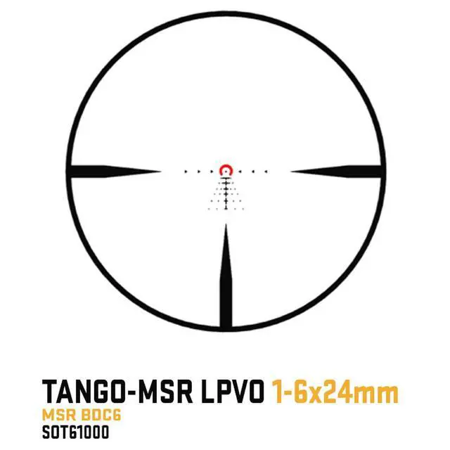Alt view image 5 of 6 - Tango-MSR LPVO 1-6x24mm Waterproof Fogproof Rugged Tactical Hunting Rifle Scope | Second Focal Plane/SFP/F2 | Includes Alpha-MSR Aluminum Mount, Flip-Back Lens Covers