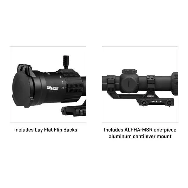 Alt view image 6 of 7 - Tango-MSR LPVO 1-6x24mm Waterproof Fogproof Rugged Tactical Hunting Rifle Scope | Second Focal Plane/SFP/F2 | Includes Alpha-MSR Aluminum Mount, Flip-Back Lens Covers